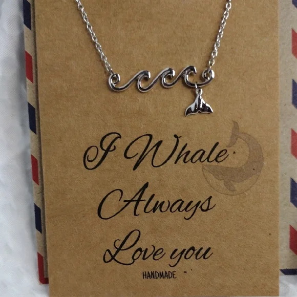 Silver Whale Pendant Necklace Quan Jewelry - Picture 5 of 11